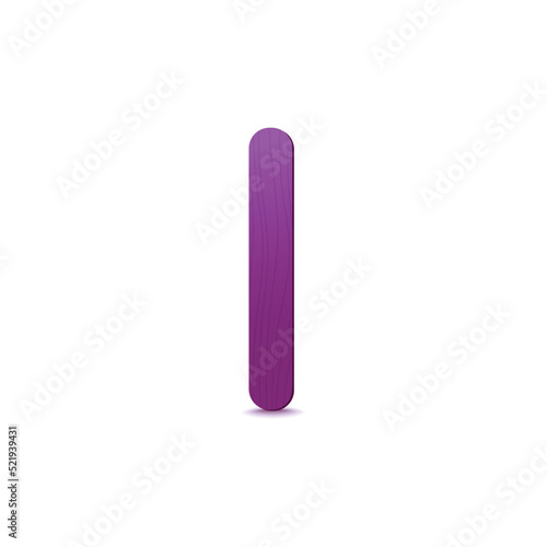 Popsicle stick in realistic vector illustration isolated on white background