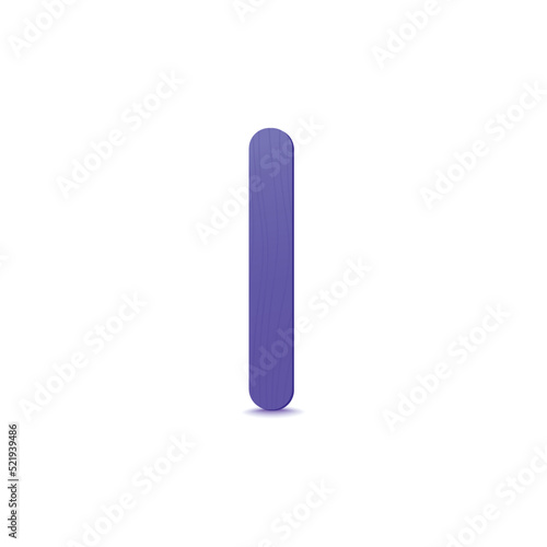 Popsicle stick in realistic vector illustration isolated on white background