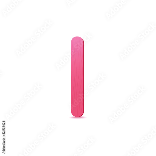 Popsicle stick in realistic vector illustration isolated on white background