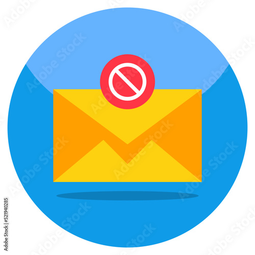 Editable design icon of blocked mail