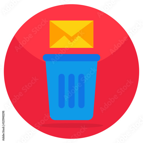 Colored design icon of delete mail