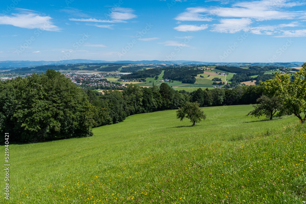 Beautiful austrian highlands voralpen landscape in summer
