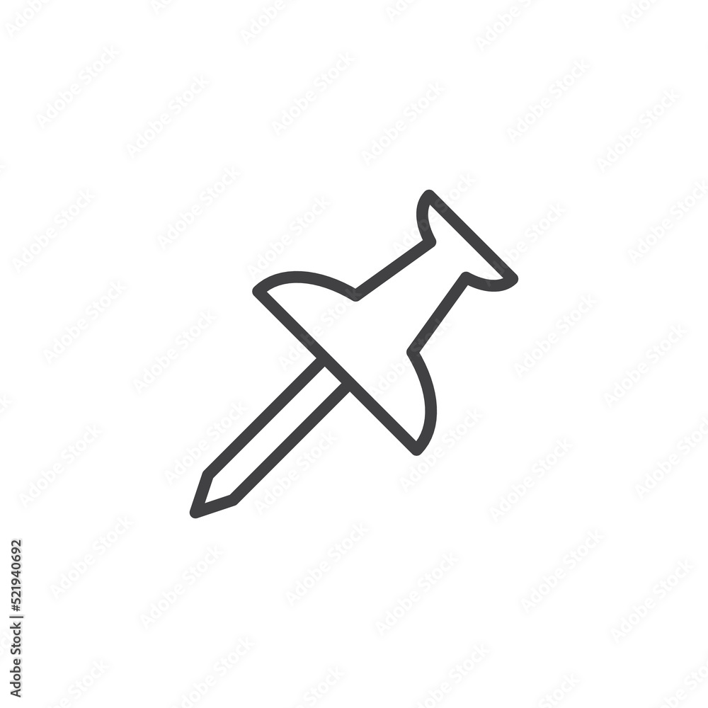 Push pin line icon Push pin line icon