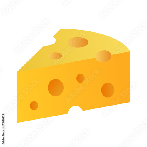 Emmental Swiss cheese icon flat Vector Illustration for food apps and websites