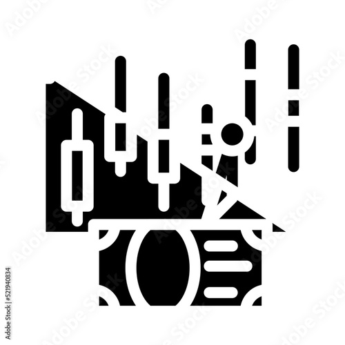 japanese candles glyph icon vector. japanese candles sign. isolated symbol illustration