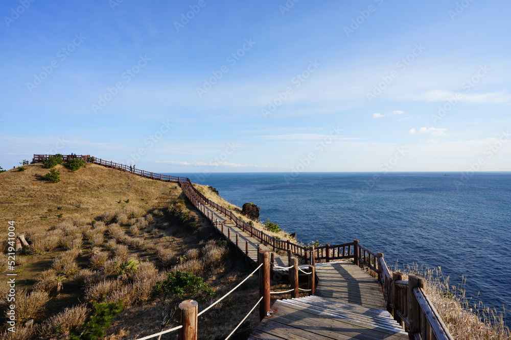 Fototapeta premium fine seaside walkway in autumn