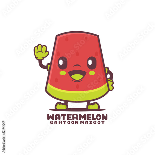 watermelon cartoon mascot. fruit vector illustration