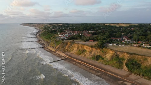 Aerial view of Overstrained on the north Norfolk coast in UK photo