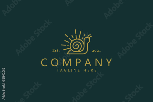 Sun Snail Logo Concept. Unique, Creative and Premium Template Brand Identity
