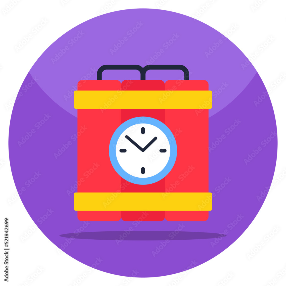 Colored design icon of time bomb Colored design icon of time bomb