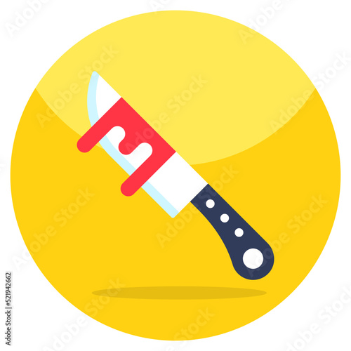 Trendy vector design of bloody knife 