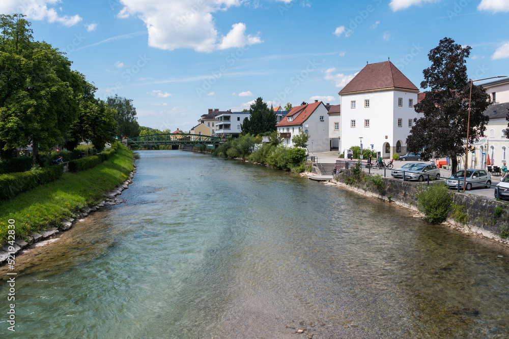 Scheibbs - small austrian town with beautiful church, streets and river