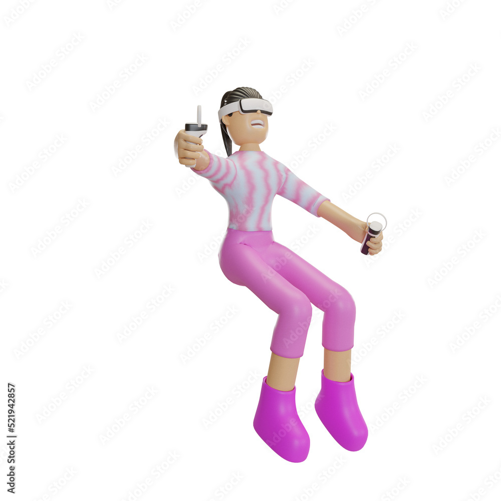 metaverse illustration with character 3d metaverse illustration with character 3d