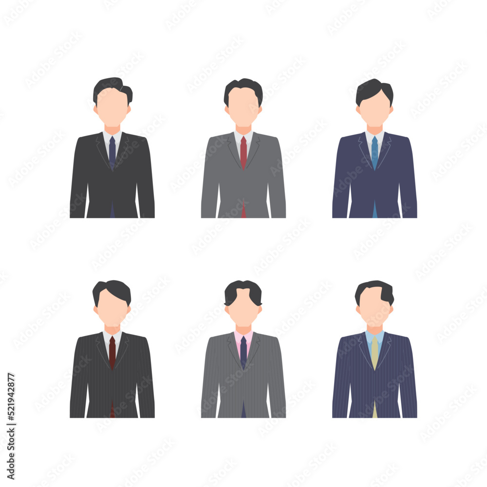 スーツを着た男性の上半身イラスト(シンプル) スーツを着た男性の上半身イラスト(シンプル)