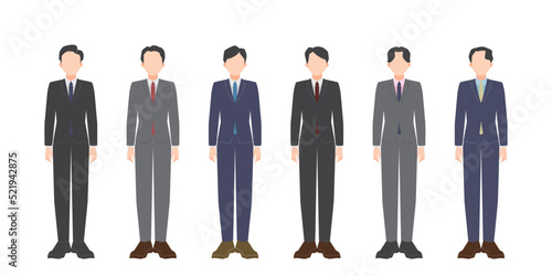 スーツを着た男性の全身像イラスト（シンプル）