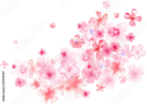 Fototapeta Naklejka Na Ścianę i Meble -  Spring Flowers Blooming. Watercolor horizontal illustration.