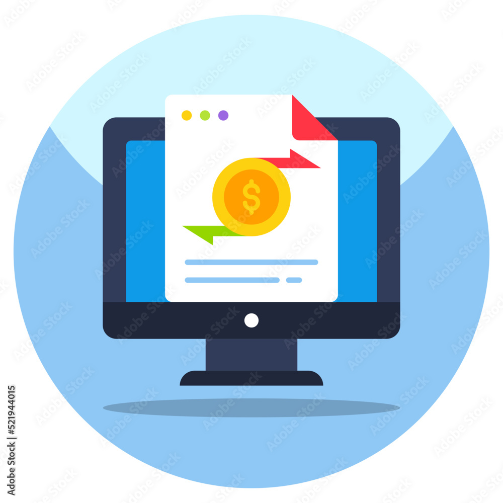 Editable design icon of online money transfer Editable design icon of online money transfer