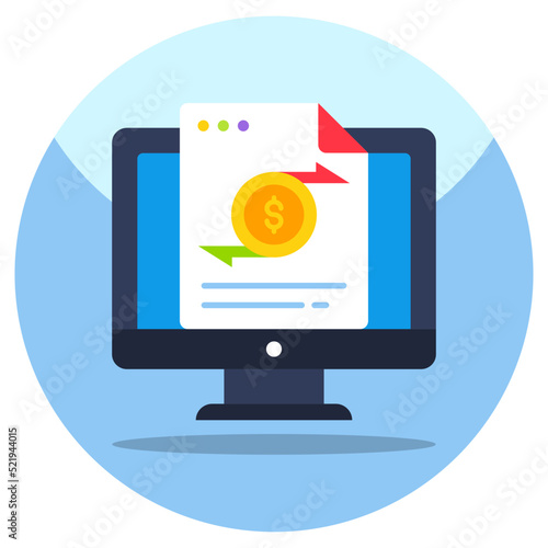 Editable design icon of online money transfer 