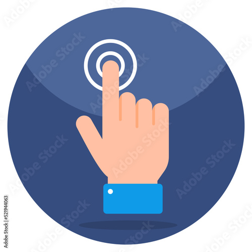 An editable design icon of interaction, finger tap