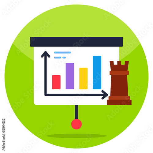 Colored design icon of strategic presentation 