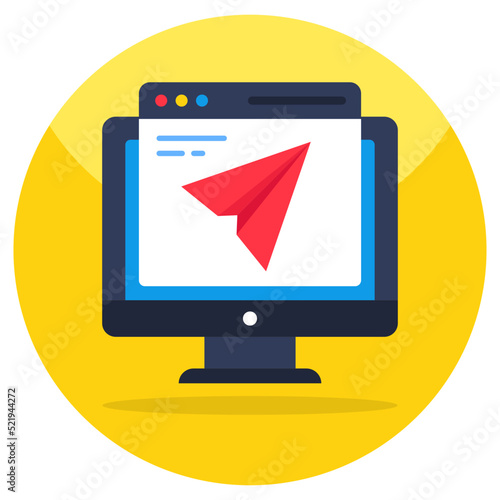 Trendy vector design of send mail 
