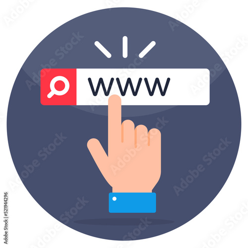 Flat design icon of www
