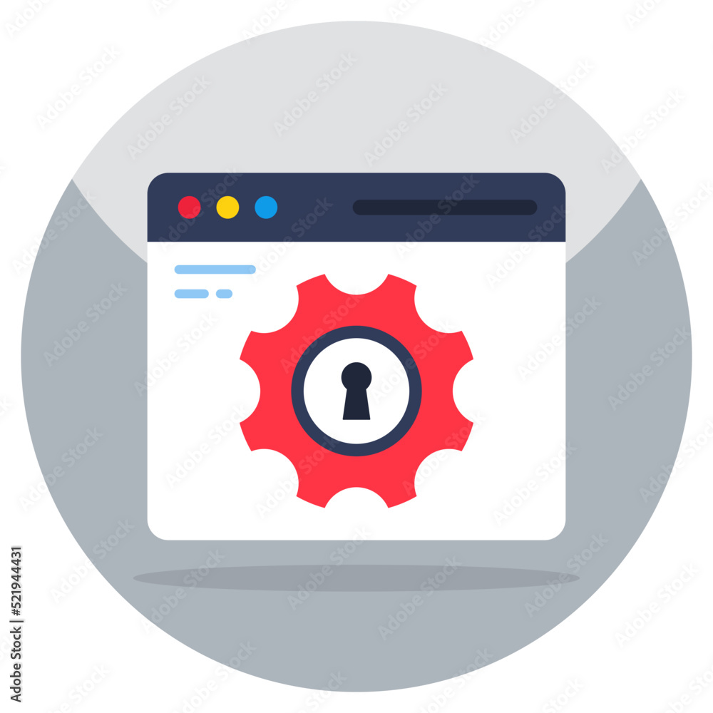 Trendy vector design of secure web setting Trendy vector design of secure web setting