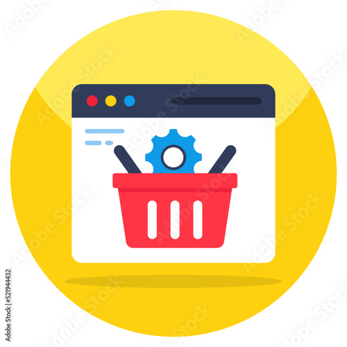 An icon design of web shopping management 