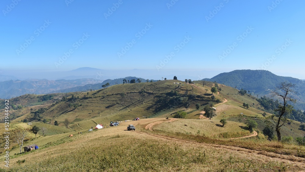 Obraz premium Scenery of Mae Tho National Park. It is a national park located in Mae Chaem District and Hot District in Chiang Mai Province, Thailand.