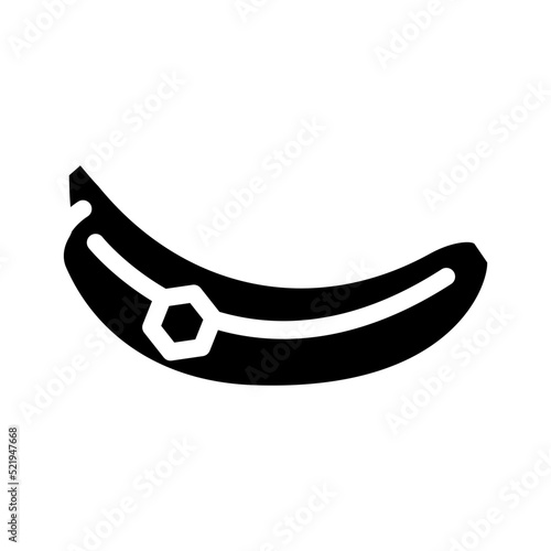 whole banana glyph icon vector. whole banana sign. isolated symbol illustration
