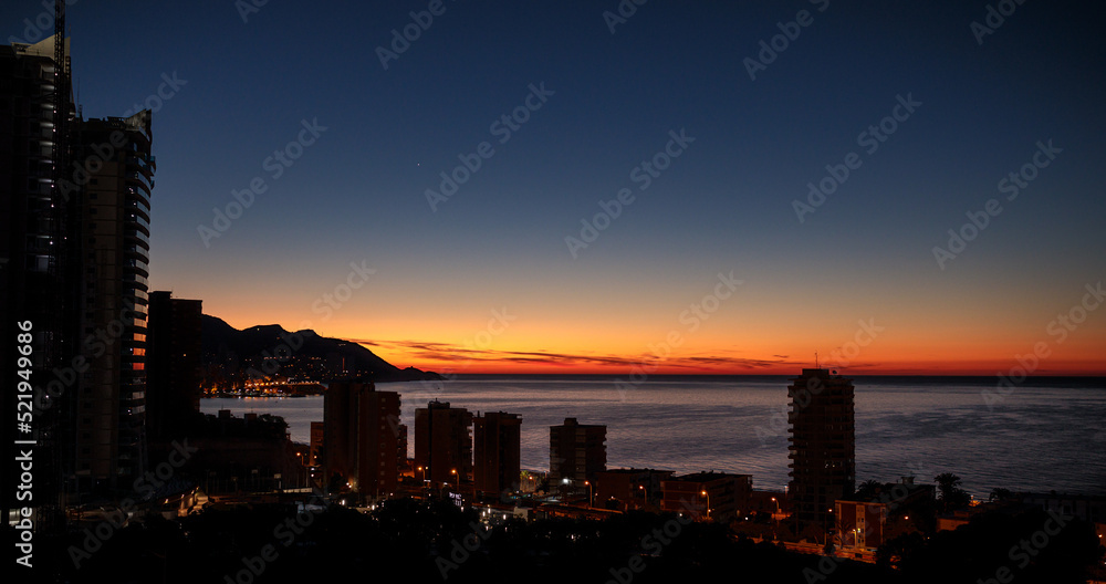 Fototapeta premium Amanecer en Benidorm