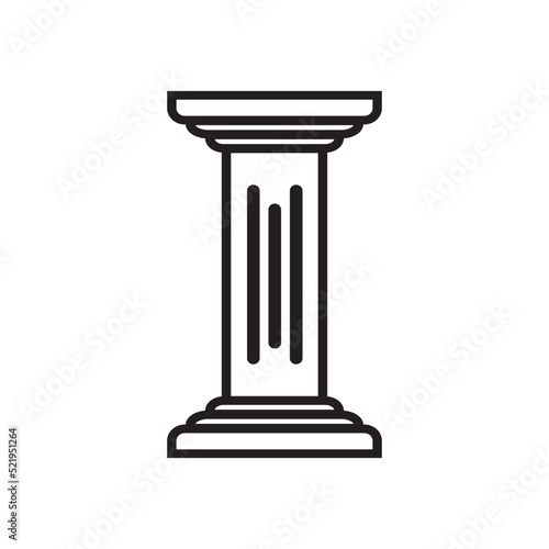 pillar icon vector illustration logo design
