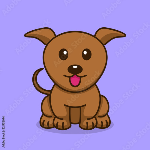 Cute baby dog premium vector illustration