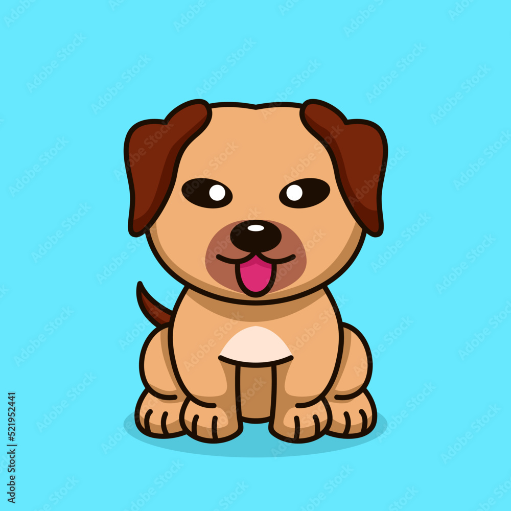 Fototapeta premium Cute baby dog premium vector illustration