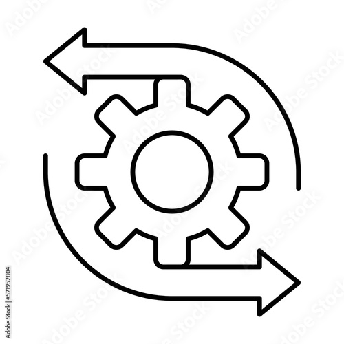 Agile operations process gear wheel speed arrow icon