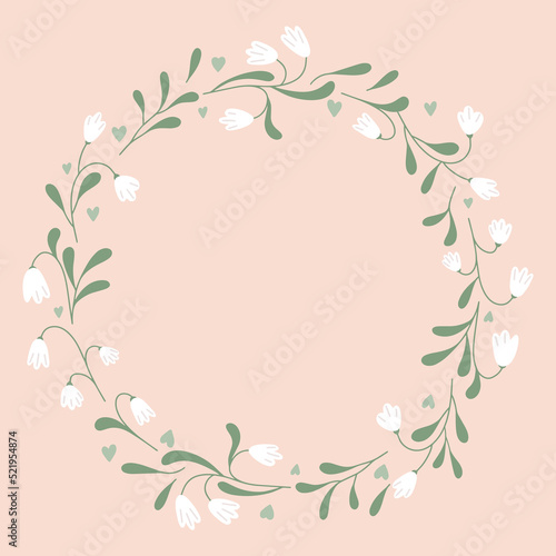 Frame of blooming flowers. Design for fashion, fabric, textile, wrapping, wallpapers and all prints. 