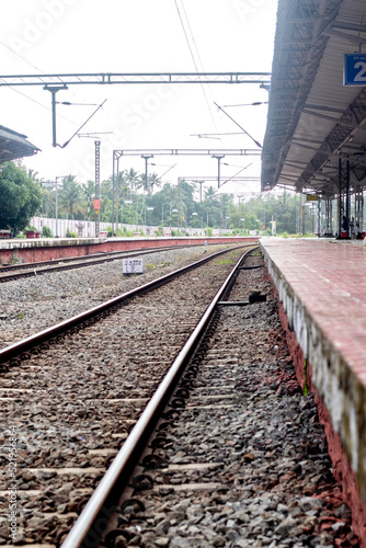 Indian Railway with straight platform
