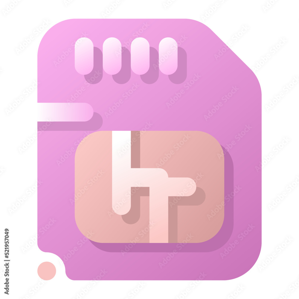 Sim Card Gradient Flat style icon vector design and illustration template Sim Card Gradient Flat style icon vector design and illustration template
