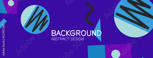 Abstract background. Blocks, lines, triangles, circles composition. Techno or business concept for wallpaper, banner, background, landing page