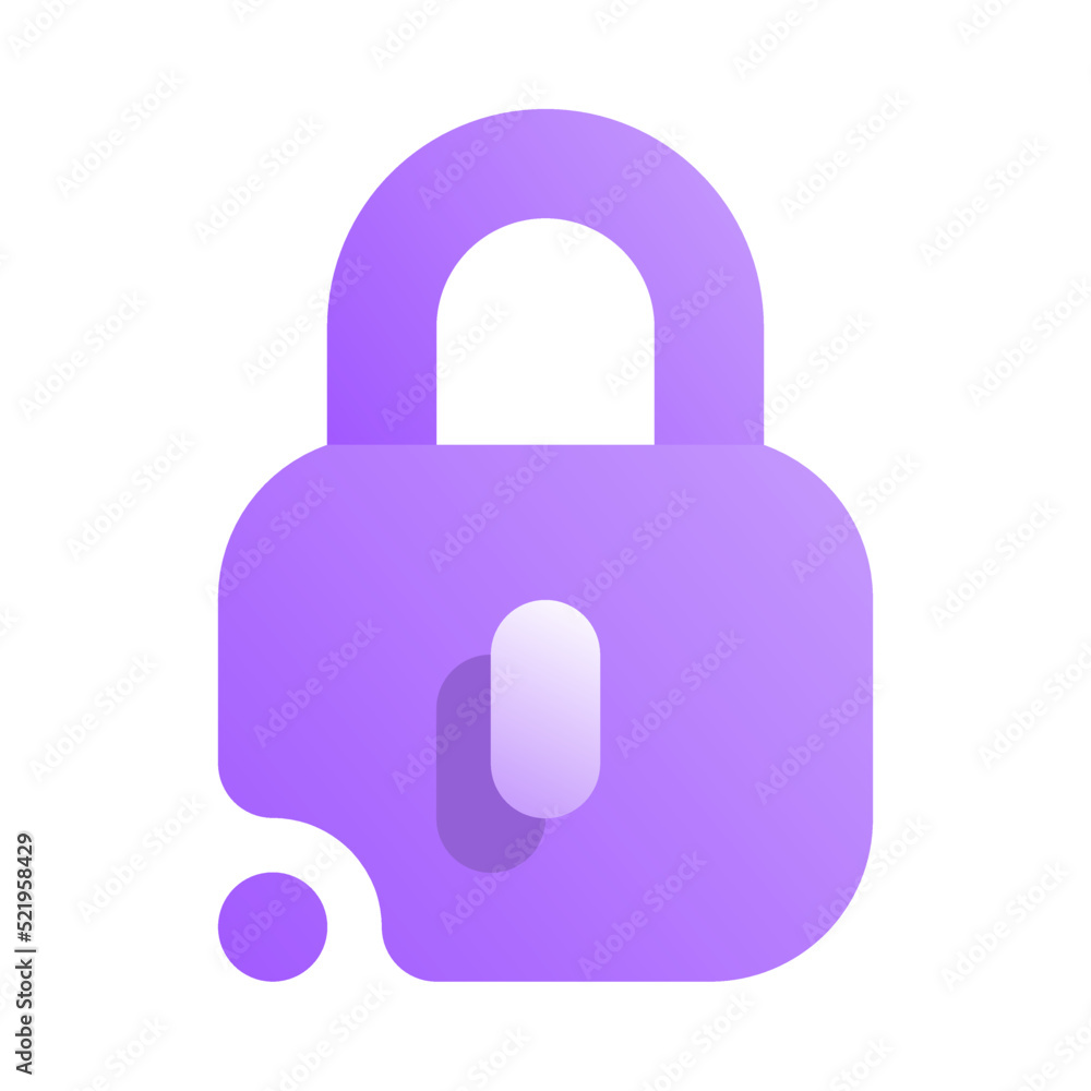 Lock Gradient Flat style icon vector design and illustration template Lock Gradient Flat style icon vector design and illustration template