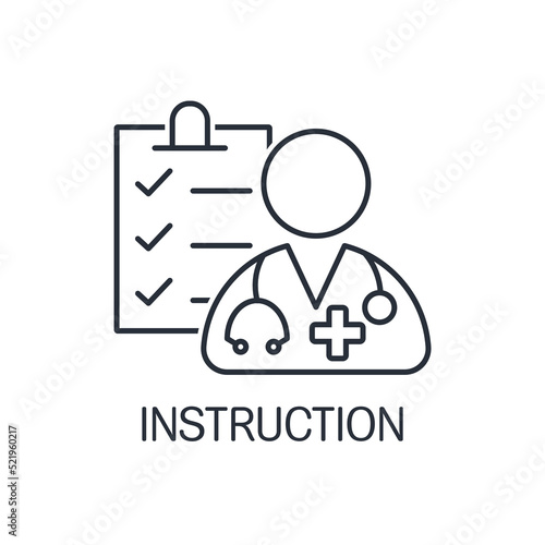 Medical instruction. Vector linear icon isolated on white background