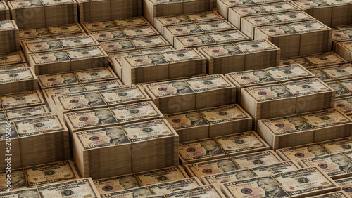 Bundles of Ten Dollar Bills. Finance concept Wallpaper.