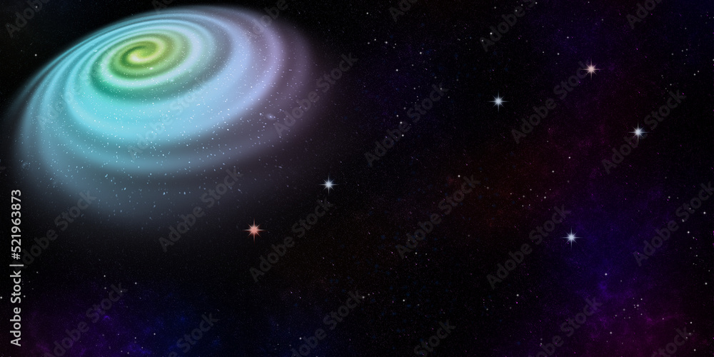 Obraz premium Illustrated space galaxy background