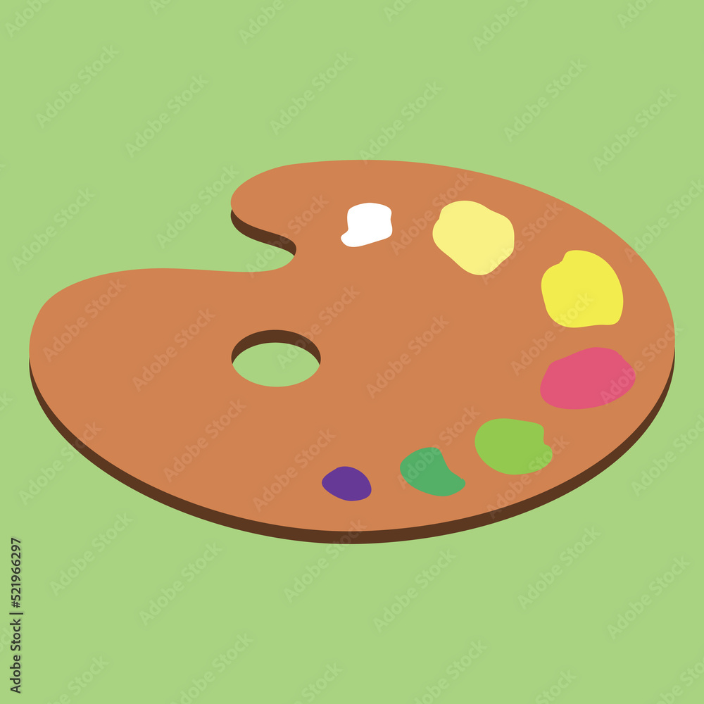 Palette with paints, illustration, vector Palette with paints, illustration, vector