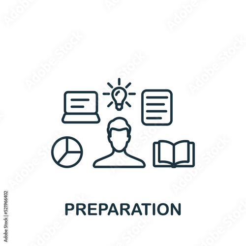 Preparation icon. Monochrome simple icon for templates, web design and infographics