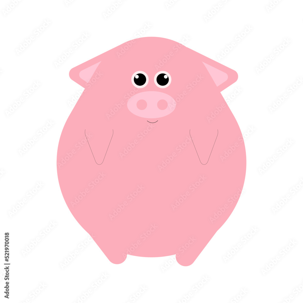 Fototapeta premium CUTE PIG SMILING ILLUSTRATION VECTOR ILLUSTRATOR FILE 
