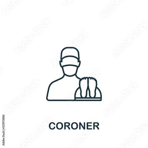Coroner icon. Monochrome simple line Crime icon for templates, web design and infographics photo