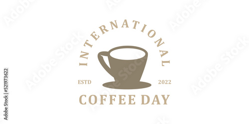 international coffee day logo design