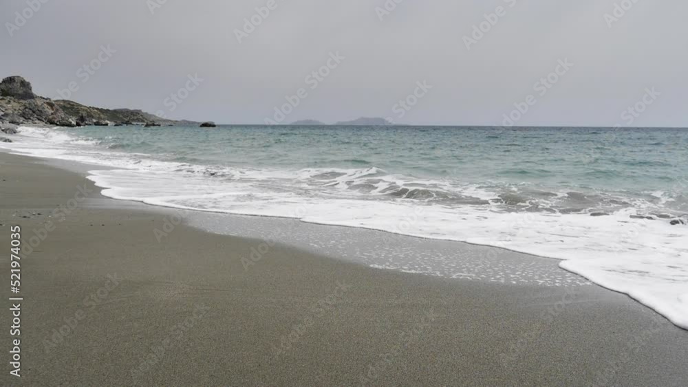 Beach at the south coast of Crete, Greece in slow motion Beach at the south coast of Crete, Greece in slow motion