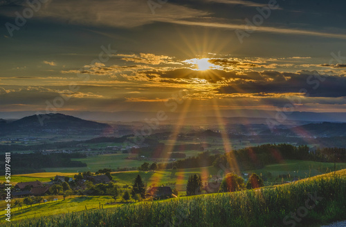 Landscape sunset Switzerland